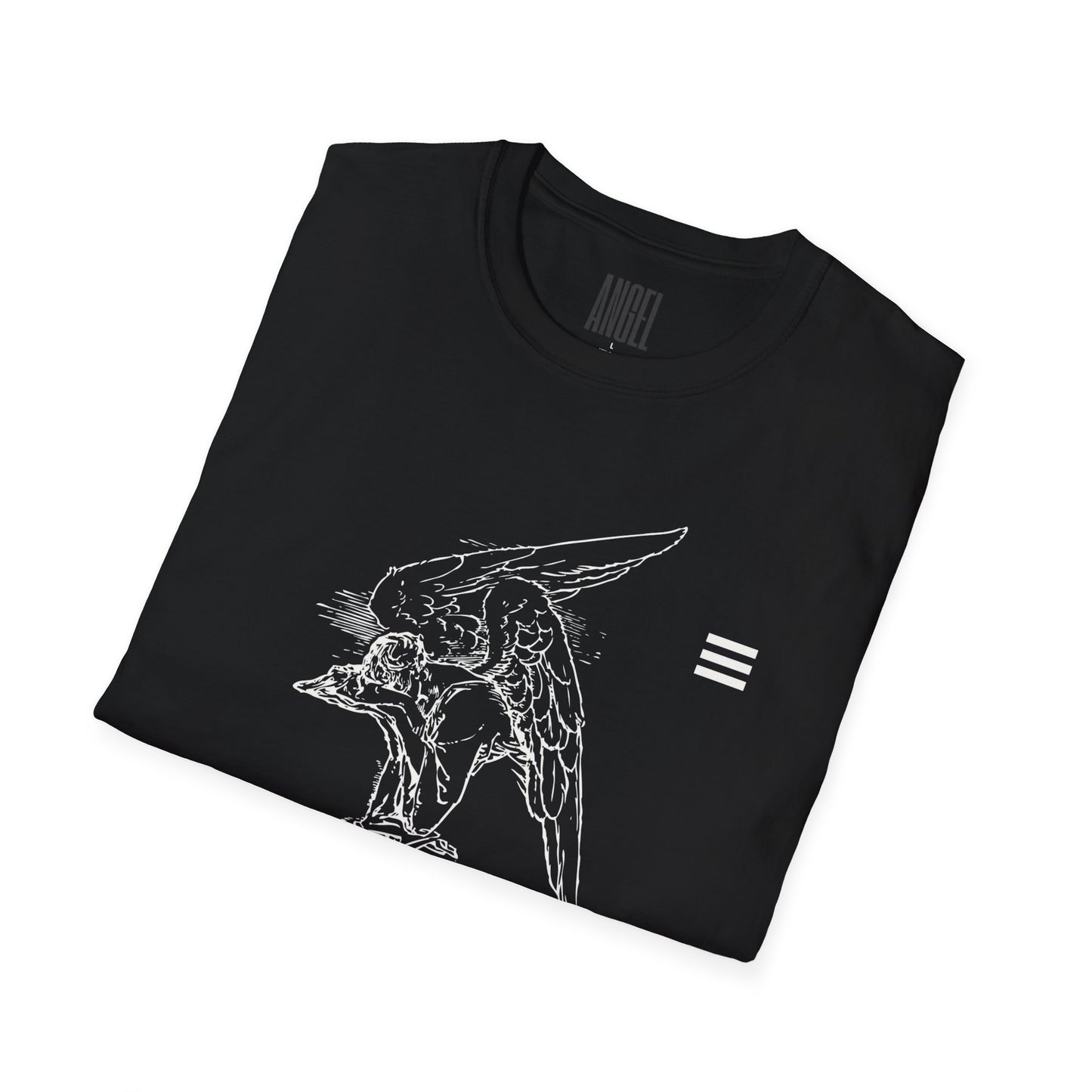 Angel Sketch T‑Shirt — Minimalist Line Art Graphic Tee