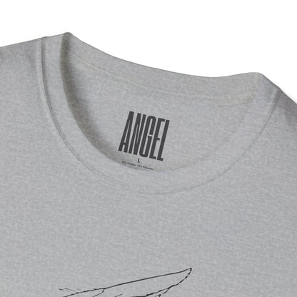 Angel Sketch T‑Shirt — Minimalist Line Art Graphic Tee