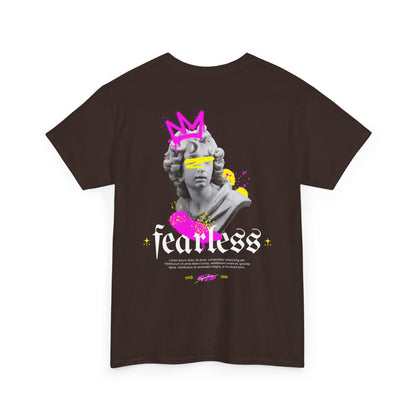 Fearless Statue Graphic Tee — Neon Streetwear T-Shirt