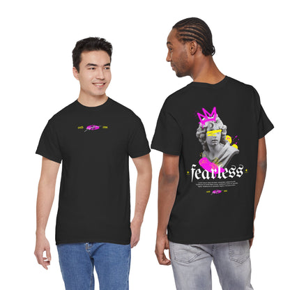 Fearless Statue Graphic Tee — Neon Streetwear T-Shirt