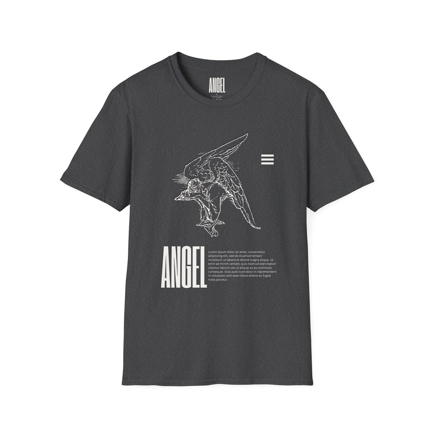Angel Sketch T‑Shirt — Minimalist Line Art Graphic Tee