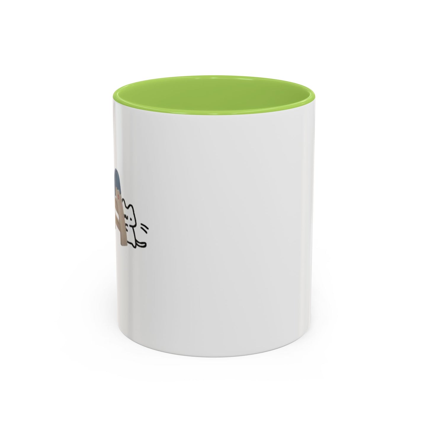 Cute Slide Cat Accent Coffee Mug — Cute Cat Coffee Cup (11/15oz)