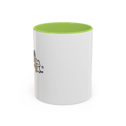 Cute Slide Cat Accent Coffee Mug — Cute Cat Coffee Cup (11/15oz)
