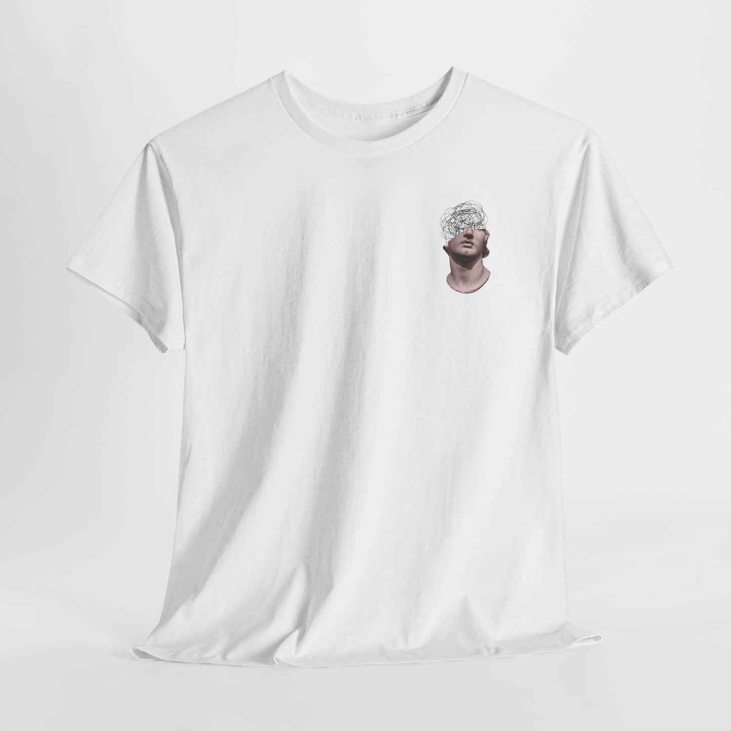 Abstract Mind Art Tee — Surreal Head Scribble Graphic T-Shirt