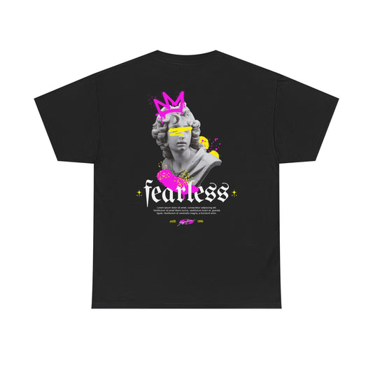 Fearless Statue Graphic Tee — Neon Streetwear T-Shirt