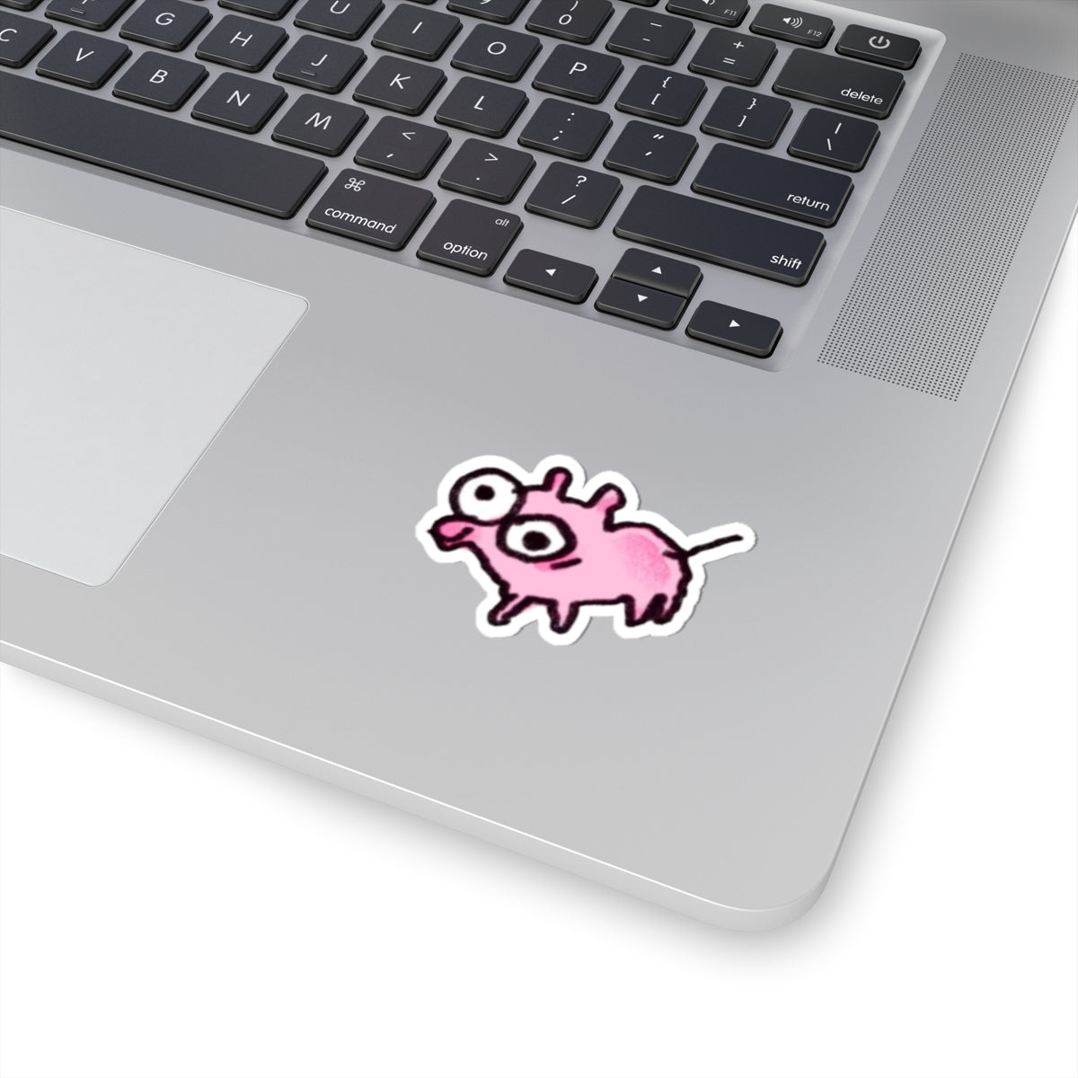 Cute Pink Doodle Pig Sticker "I Am Ugly"— Kiss-Cut Vinyl Sticker for Laptops & Water Bottles