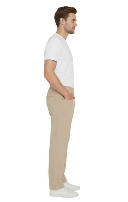 Men’s Lightweight Casual Elastic Waist Pull-On Jeans – Denim & Twill Pants with Easy Fit