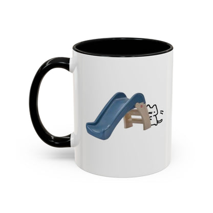 Cute Slide Cat Accent Coffee Mug — Cute Cat Coffee Cup (11/15oz)