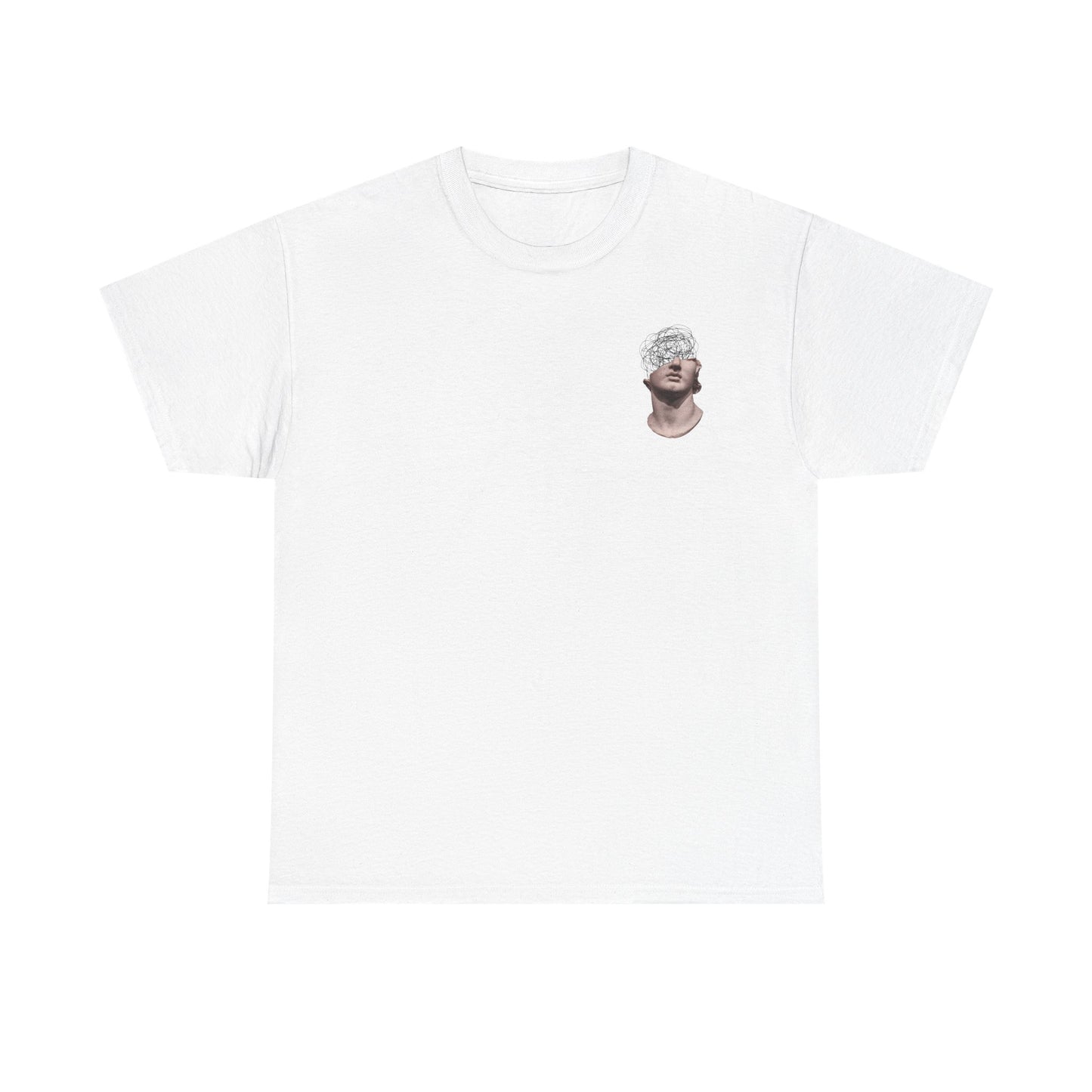 Abstract Mind Art Tee — Surreal Head Scribble Graphic T-Shirt