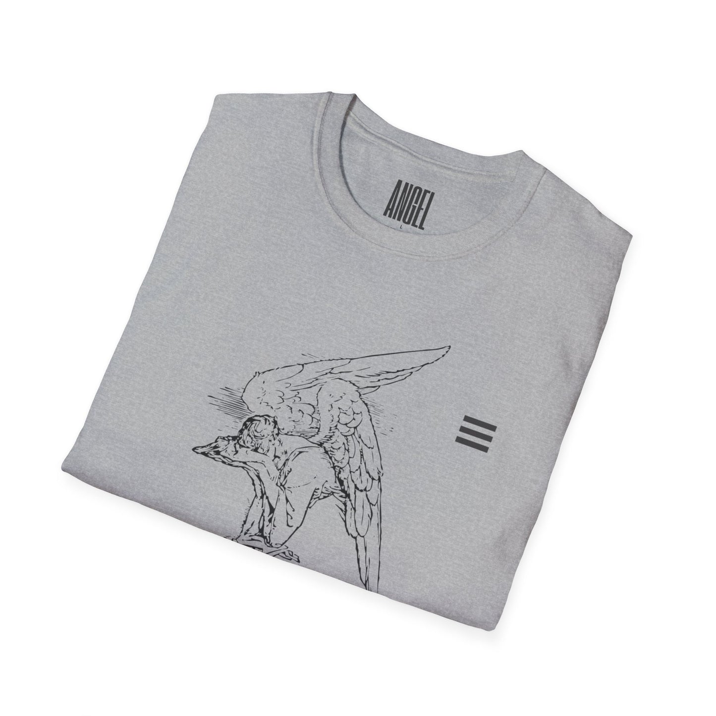 Angel Sketch T‑Shirt — Minimalist Line Art Graphic Tee