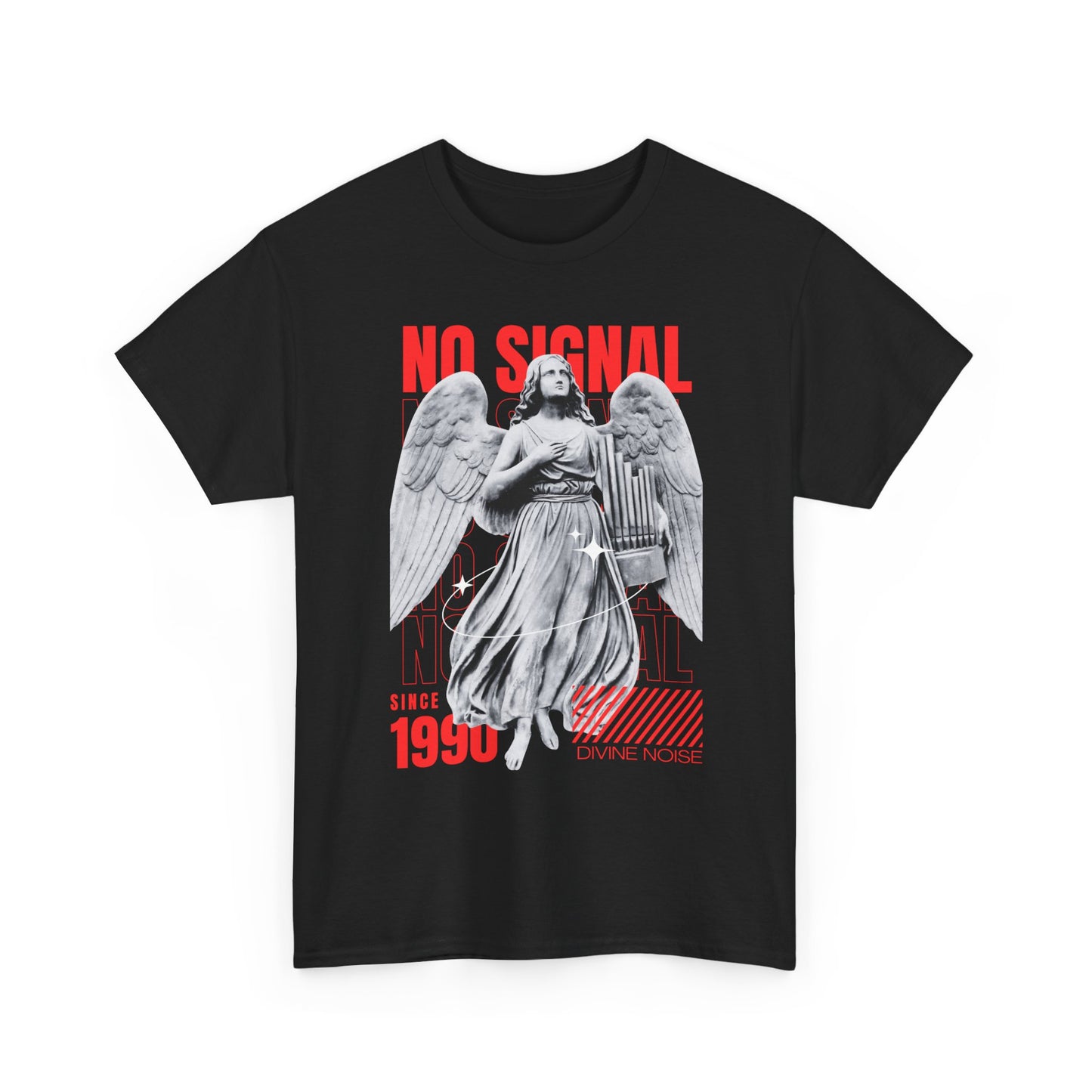Graphic Tee — 'No Signal' Angel Vintage 1990s Retro Streetwear