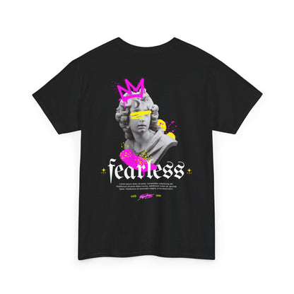 Fearless Statue Graphic Tee — Neon Streetwear T-Shirt