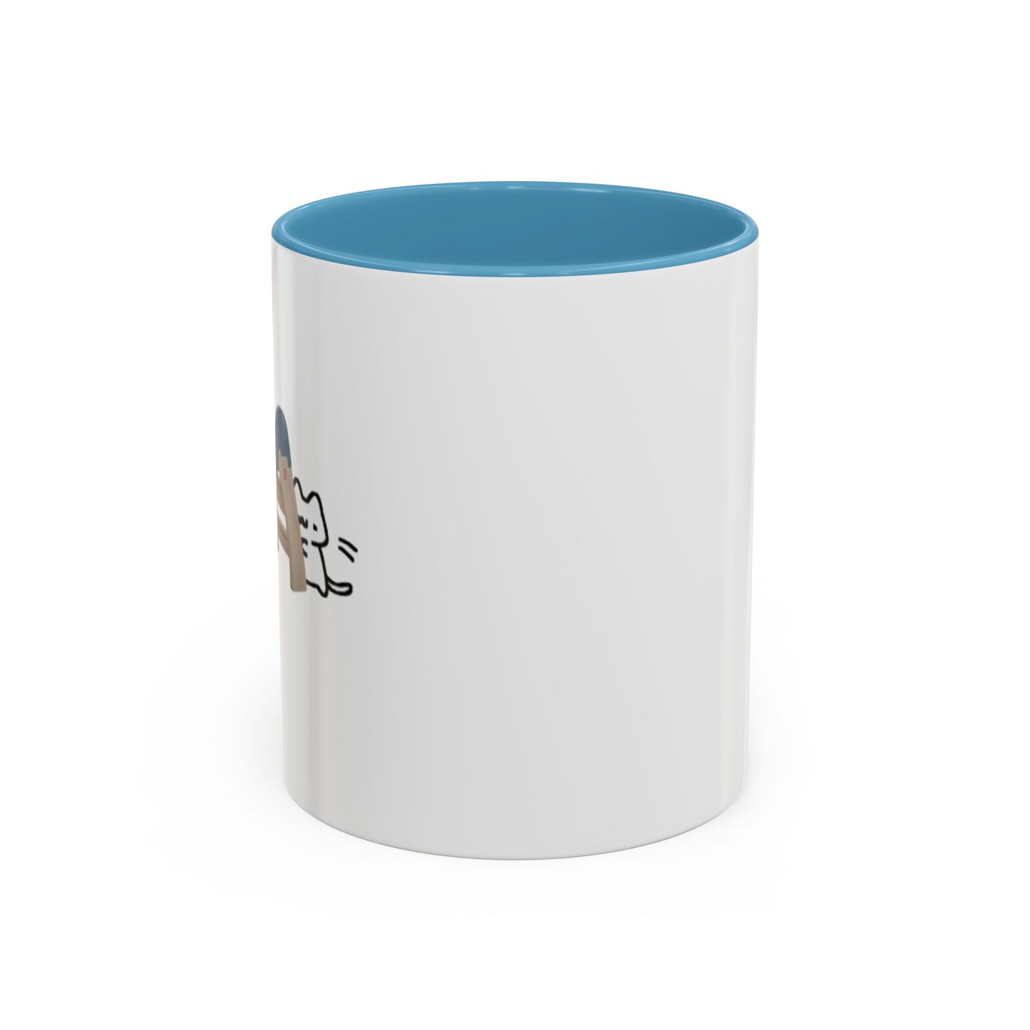 Cute Slide Cat Accent Coffee Mug — Cute Cat Coffee Cup (11/15oz)