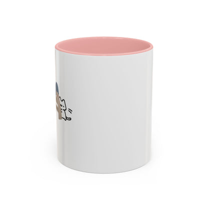 Cute Slide Cat Accent Coffee Mug — Cute Cat Coffee Cup (11/15oz)
