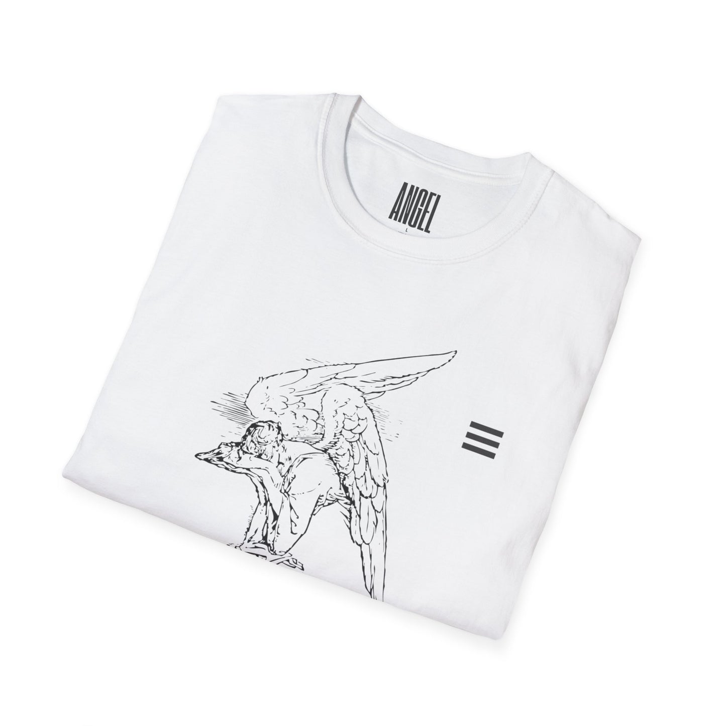 Angel Sketch T‑Shirt — Minimalist Line Art Graphic Tee