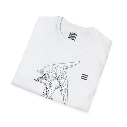 Angel Sketch T‑Shirt — Minimalist Line Art Graphic Tee