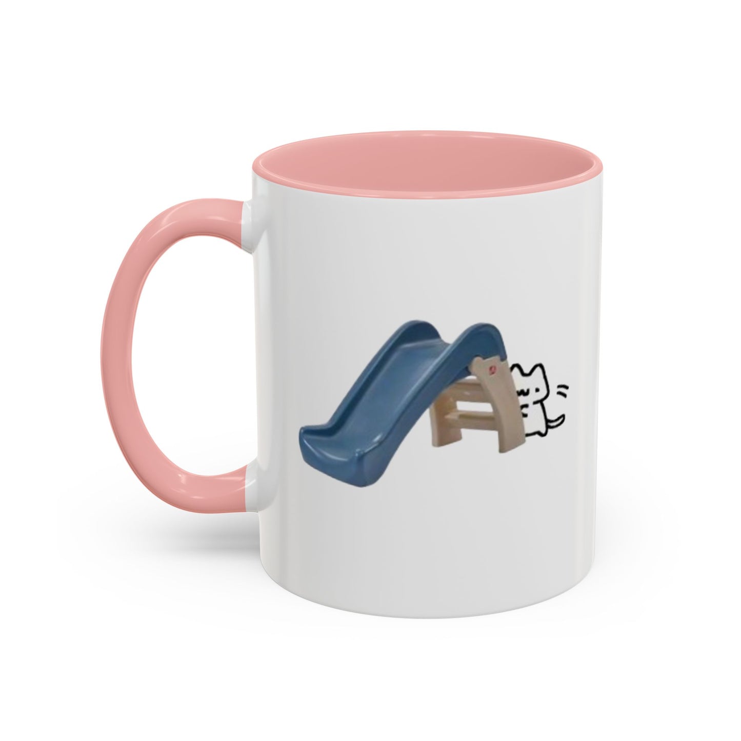 Cute Slide Cat Accent Coffee Mug — Cute Cat Coffee Cup (11/15oz)