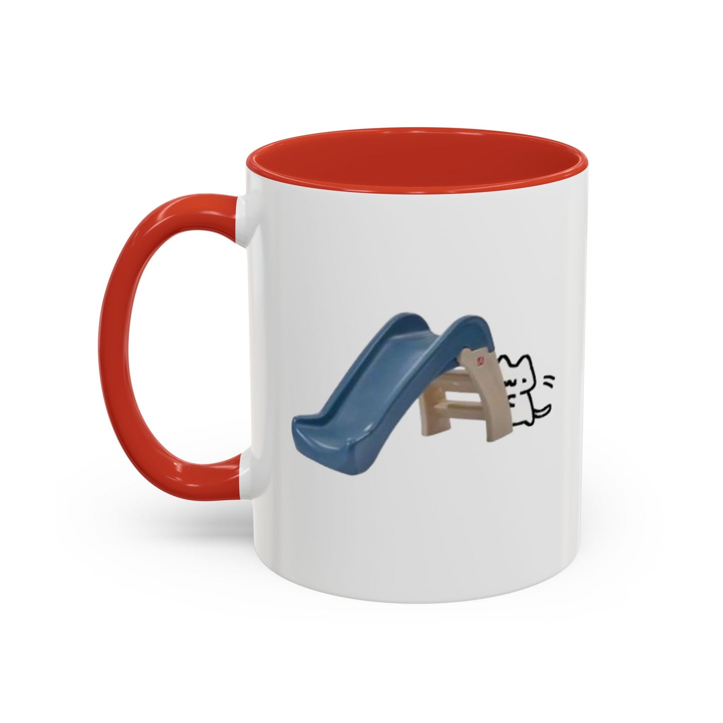 Cute Slide Cat Accent Coffee Mug — Cute Cat Coffee Cup (11/15oz)