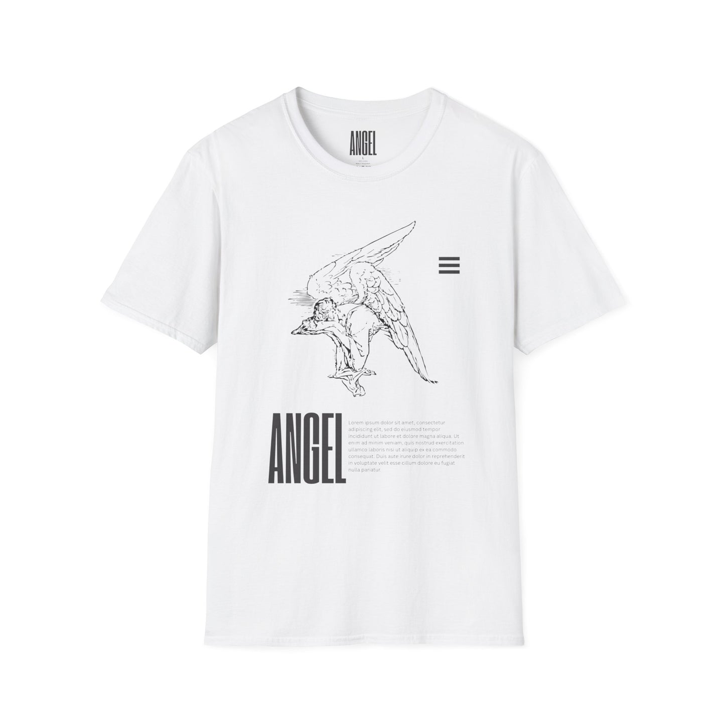 Angel Sketch T‑Shirt — Minimalist Line Art Graphic Tee