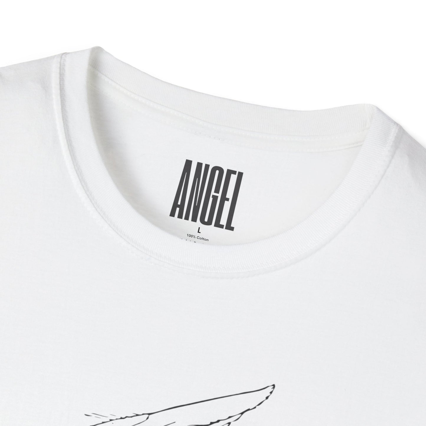 Angel Sketch T‑Shirt — Minimalist Line Art Graphic Tee