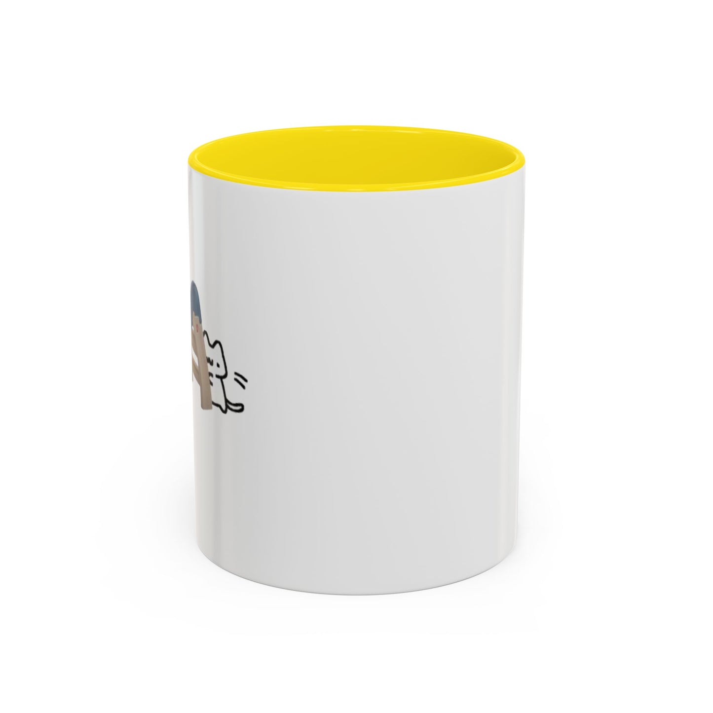 Cute Slide Cat Accent Coffee Mug — Cute Cat Coffee Cup (11/15oz)
