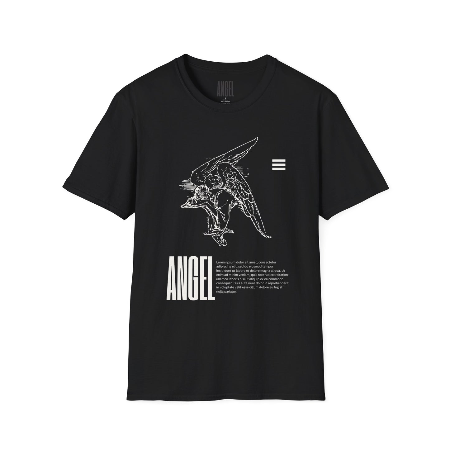 Angel Sketch T‑Shirt — Minimalist Line Art Graphic Tee