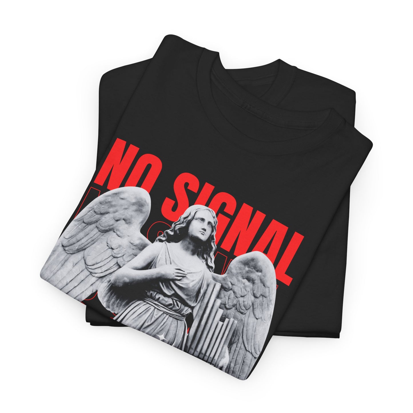 Graphic Tee — 'No Signal' Angel Vintage 1990s Retro Streetwear