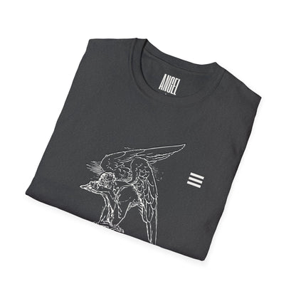 Angel Sketch T‑Shirt — Minimalist Line Art Graphic Tee