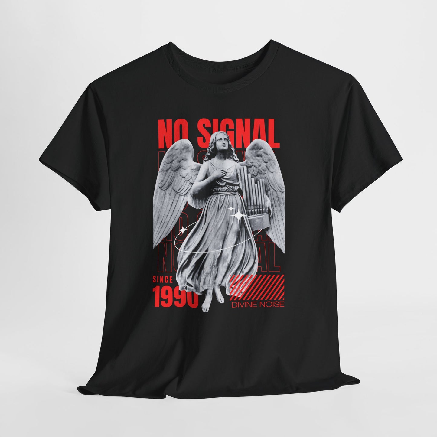 Graphic Tee — 'No Signal' Angel Vintage 1990s Retro Streetwear