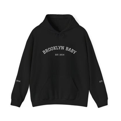 Brooklyn Baby Hoodie – Minimalist 'BROOKLYN BABY EST 2014' Pullover