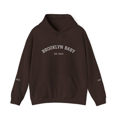 Brooklyn Baby Hoodie – Minimalist 'BROOKLYN BABY EST 2014' Pullover