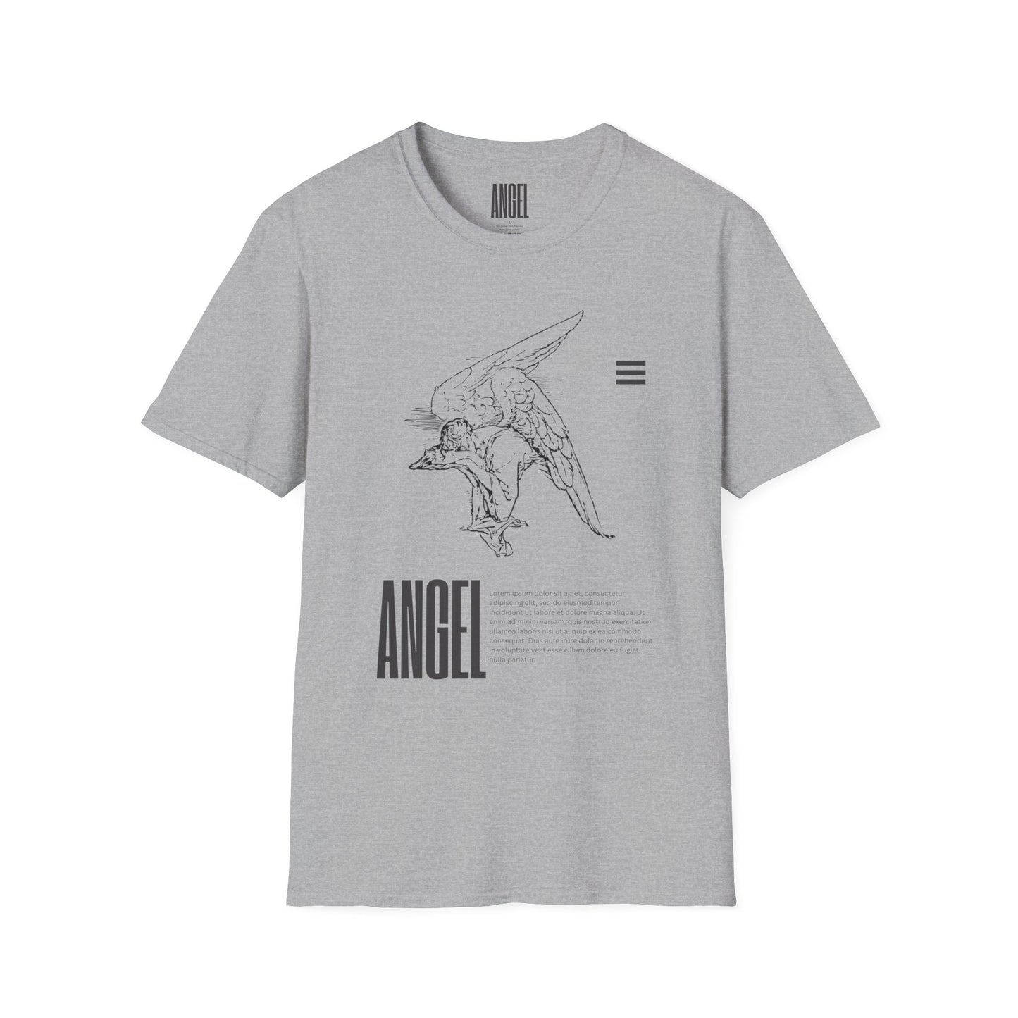 Angel Sketch T‑Shirt — Minimalist Line Art Graphic Tee