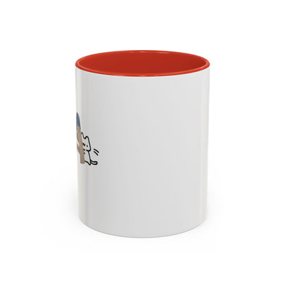 Cute Slide Cat Accent Coffee Mug — Cute Cat Coffee Cup (11/15oz)