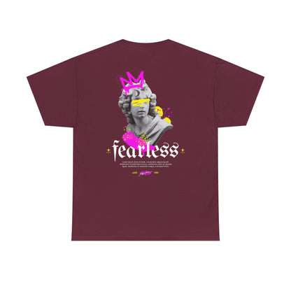Fearless Statue Graphic Tee — Neon Streetwear T-Shirt