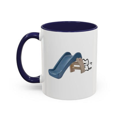Cute Slide Cat Accent Coffee Mug — Cute Cat Coffee Cup (11/15oz)