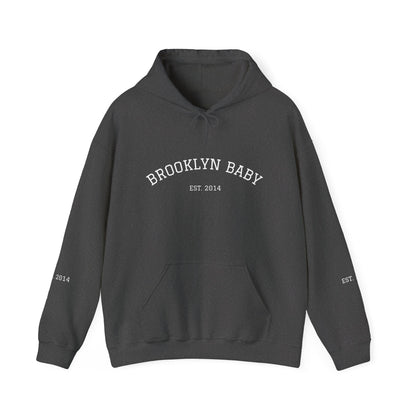 Brooklyn Baby Hoodie – Minimalist 'BROOKLYN BABY EST 2014' Pullover